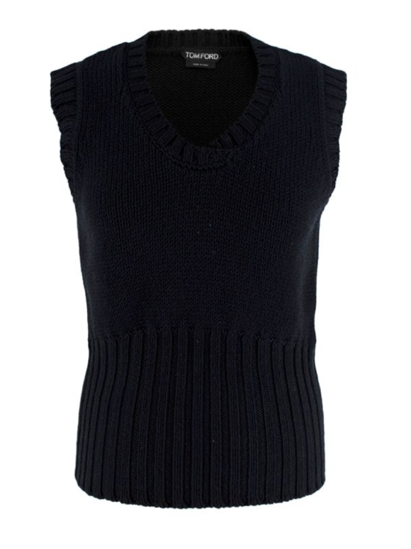 Tom Ford Black Wool Knitted Vest