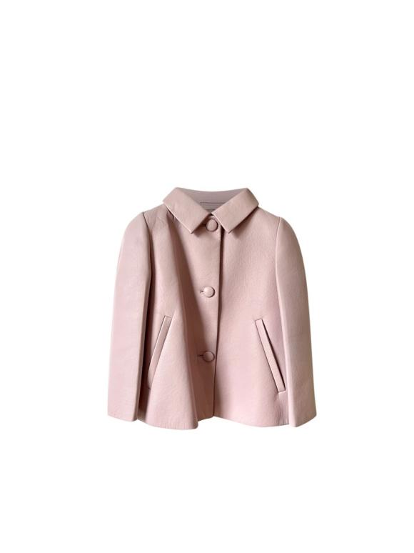 Prada Pale pink cropped leather jacket