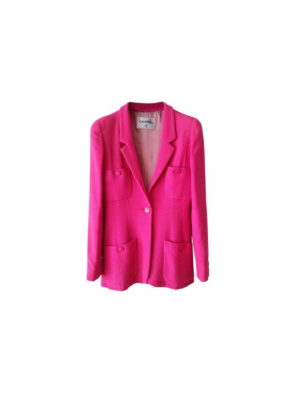 Chanel Fuchsia Single Breasted Tailored Jacket