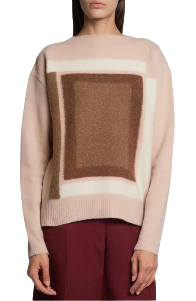Dior Light pink square intarsia knit cashmere jumper