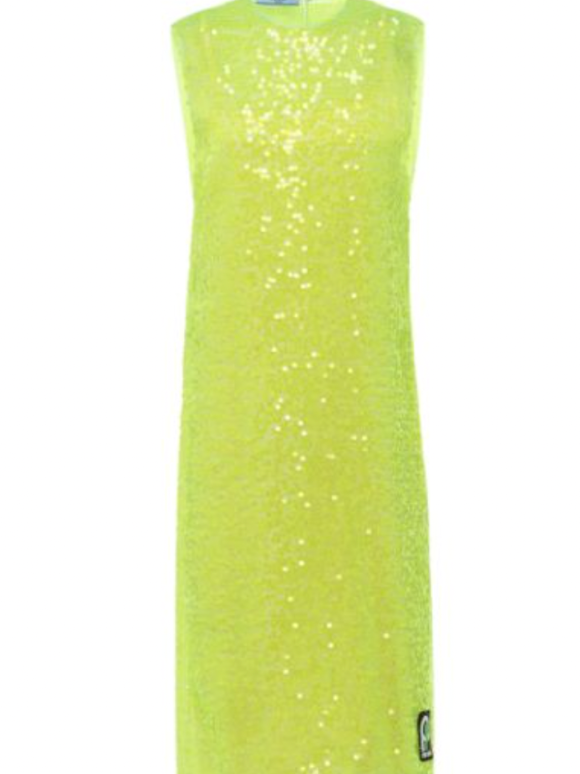 Prada Neon Sequin Embellished Midi Dress