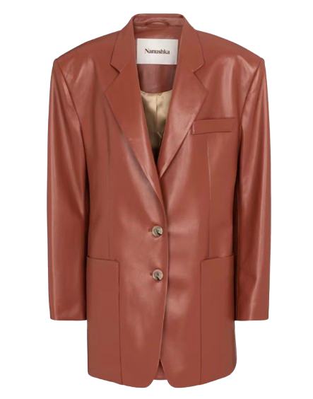 Nanushka Vegan-leather Evan Longline Blazer