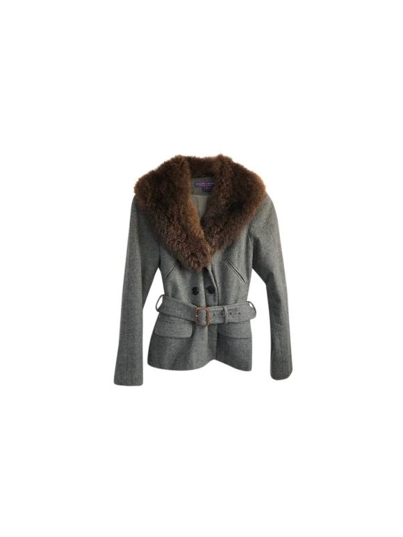 Ralph Lauren Collection Cashmere Jacket with Rabbit Fur Collar
