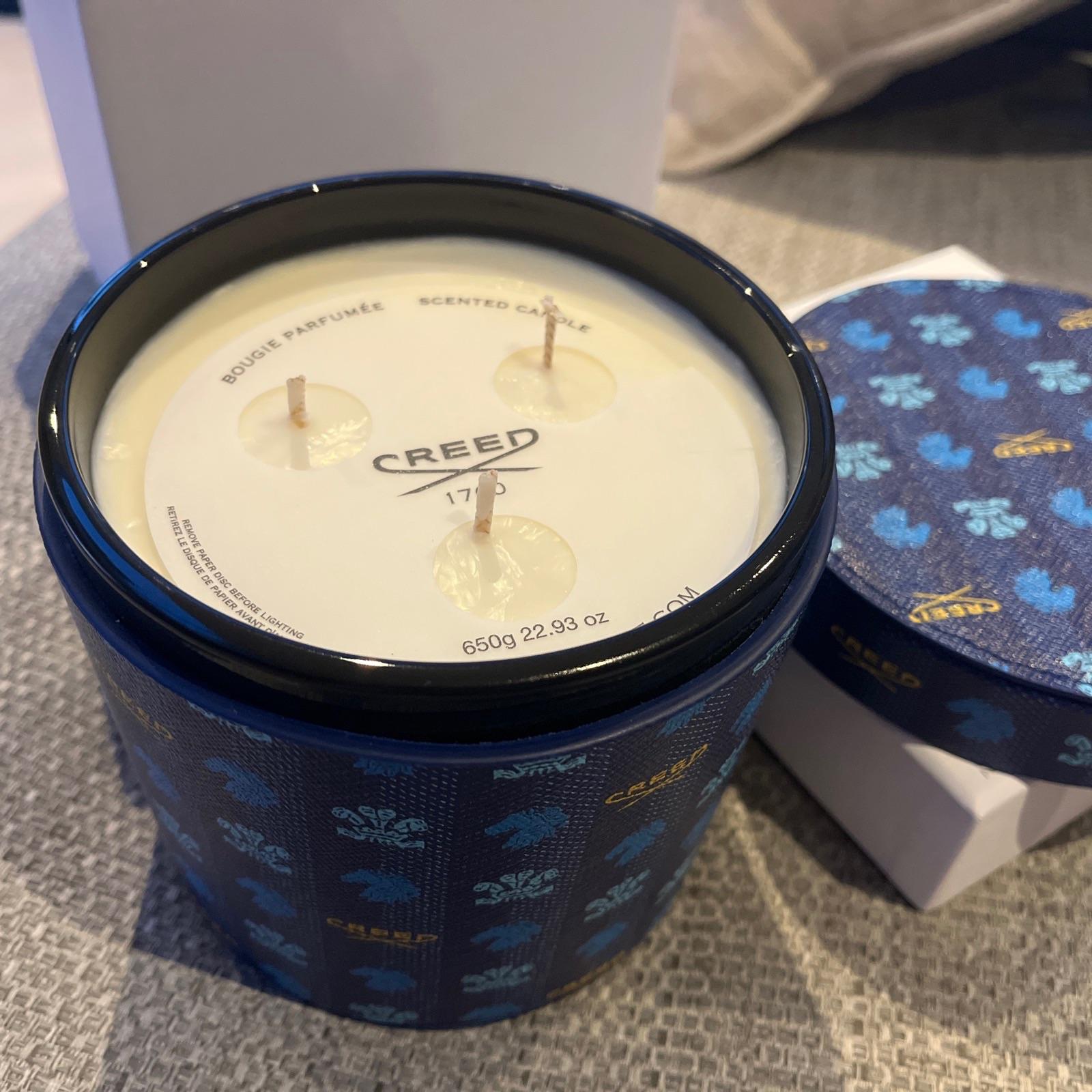 Creed Birmanie Oud Blue Leather Candle Hardly Ever Worn It