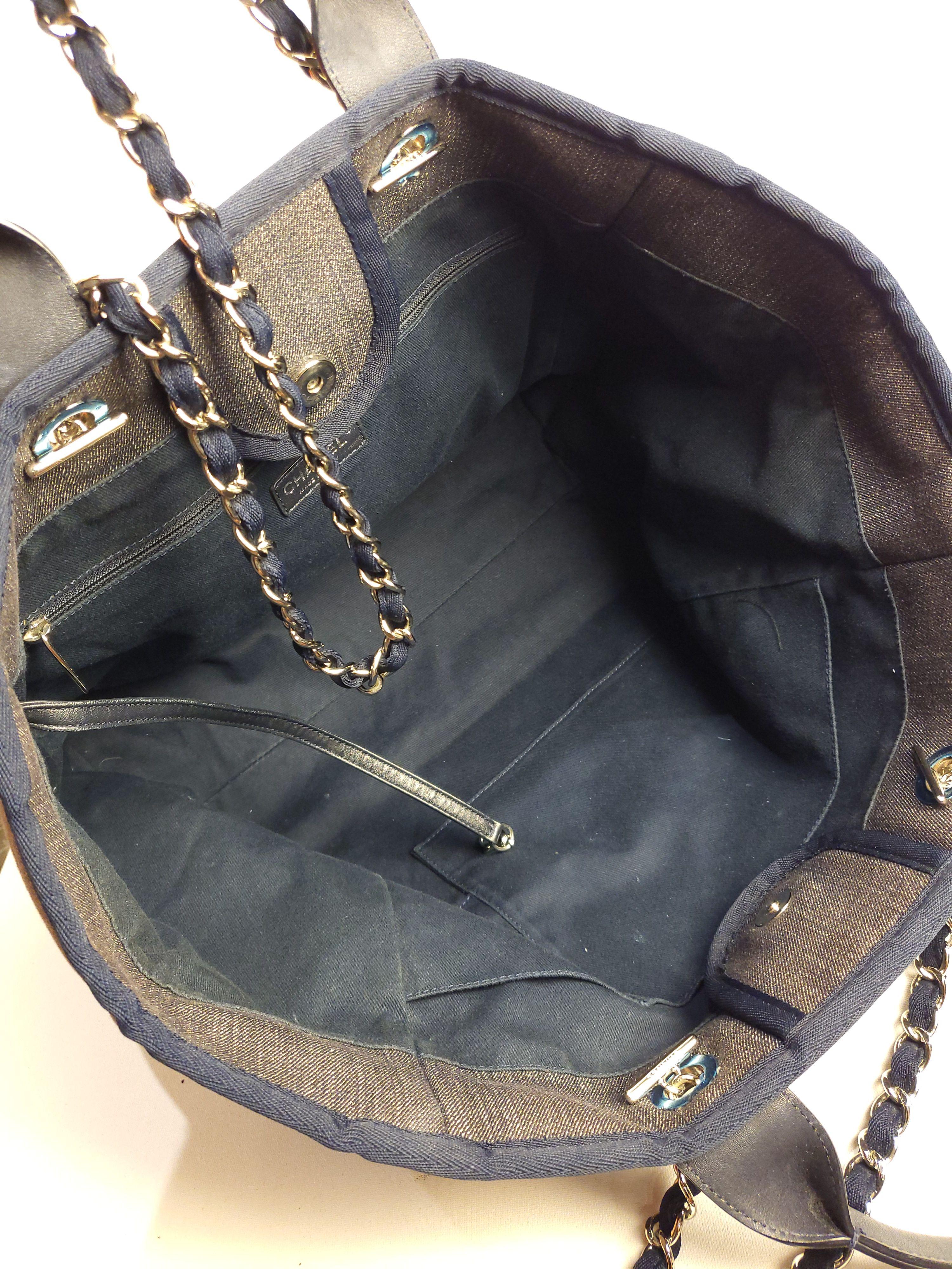 Chanel Deauville Denim Tote Bag One Size Hardly Ever Worn It
