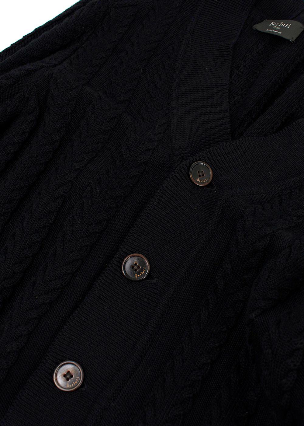 Berluti Black Cable Knit Cardigan Hardly Ever Worn It