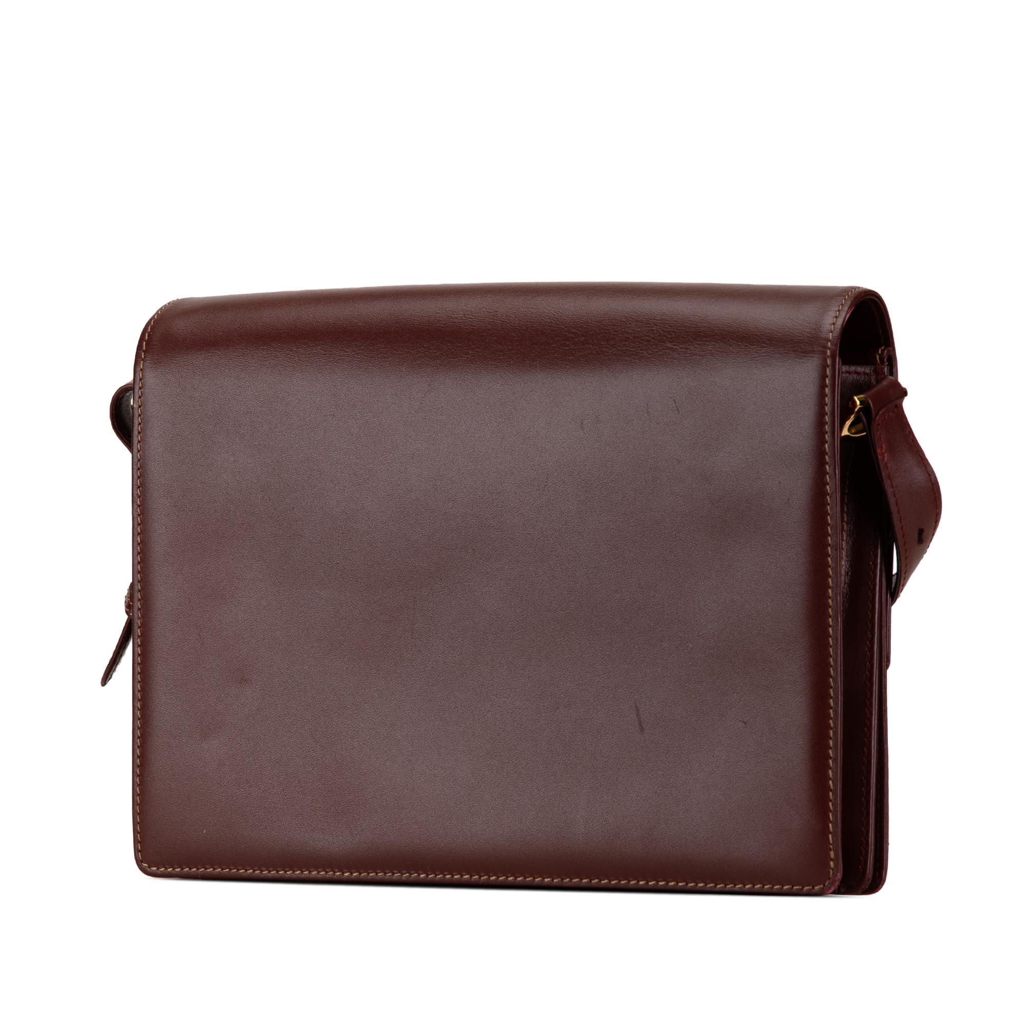 Cartier Burgundy de Cartier Leather Messenger Bag One Size Hardly