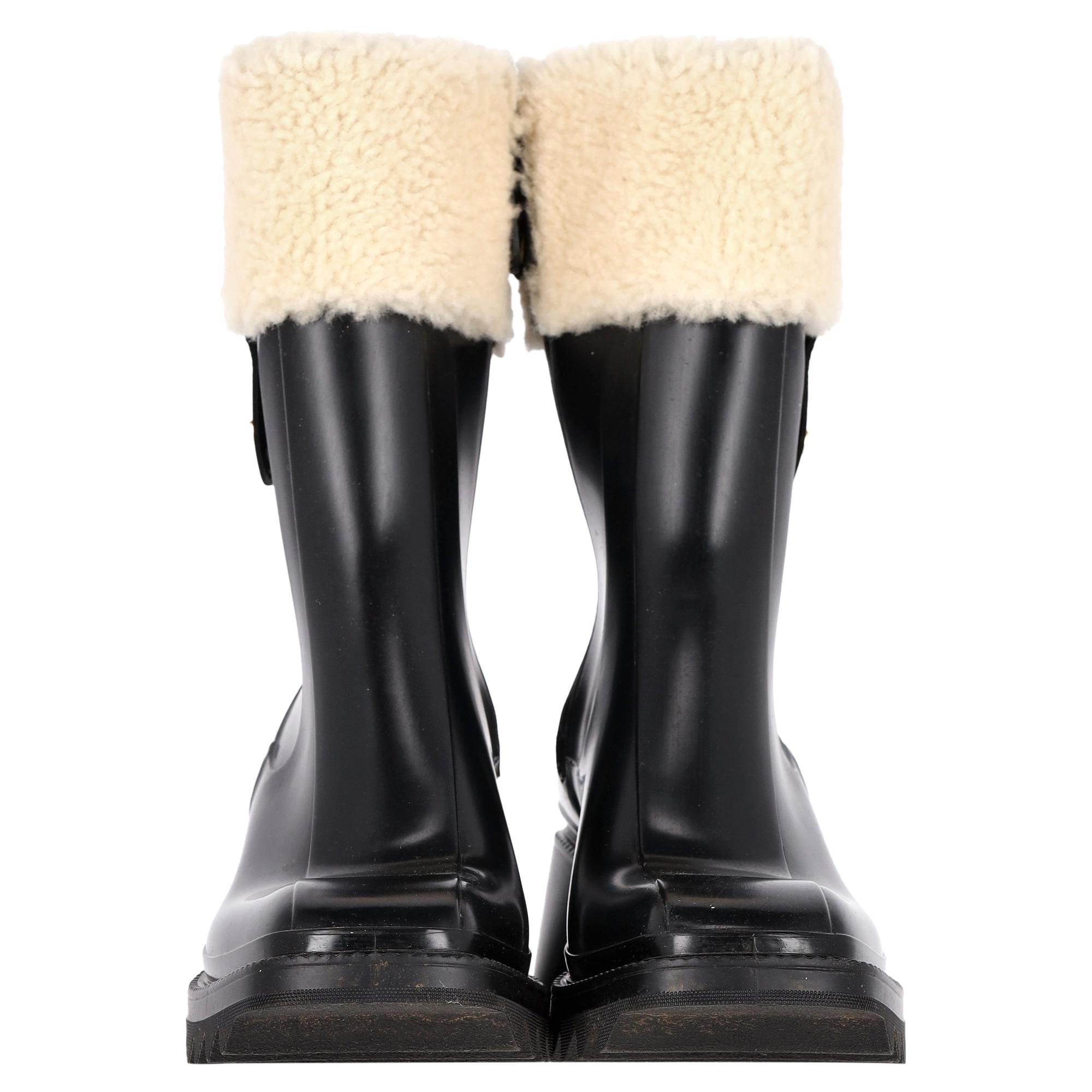shearling rain boots