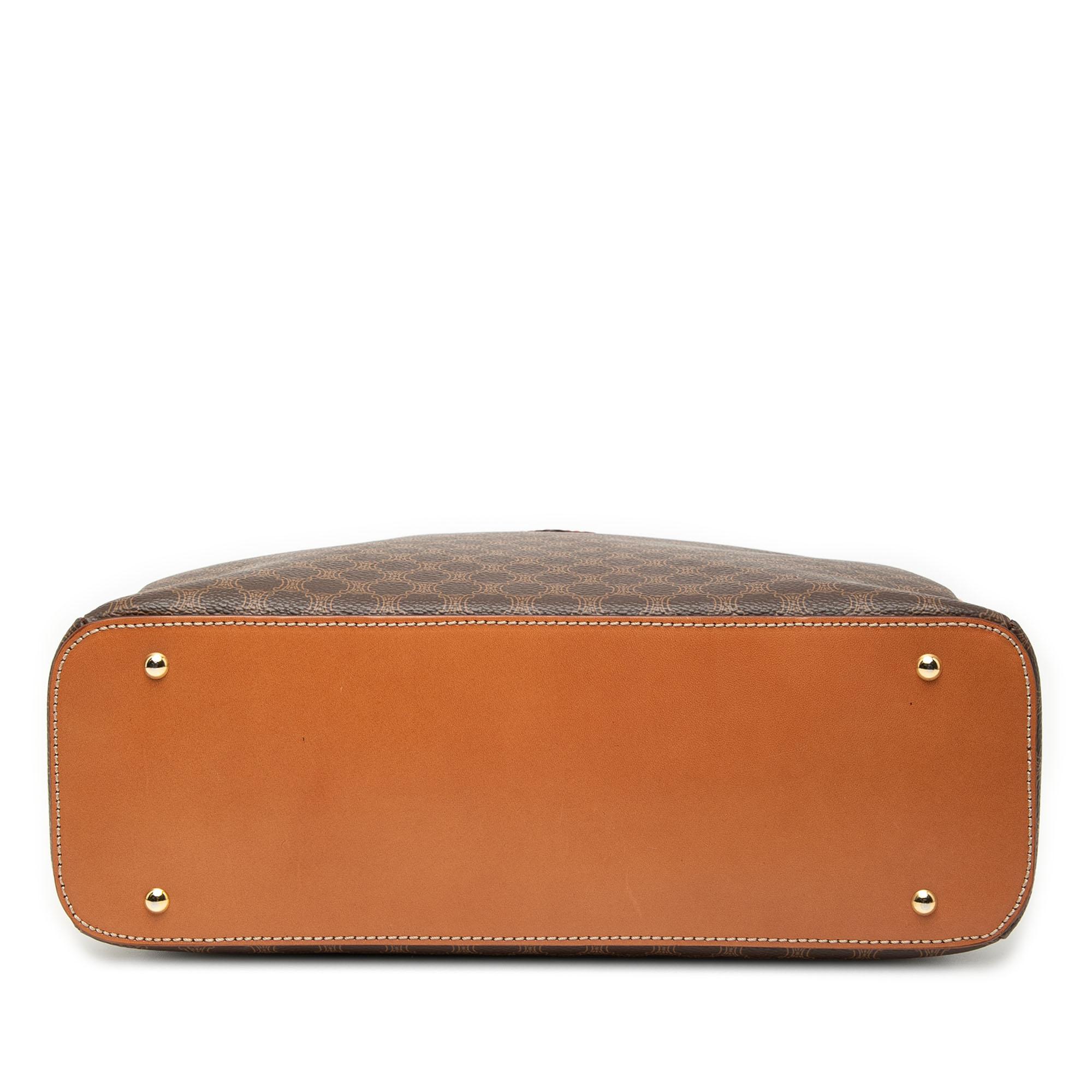Celine Brown Macadam Coated Canvas Dome Bag | One Size | Hardly Ever ...