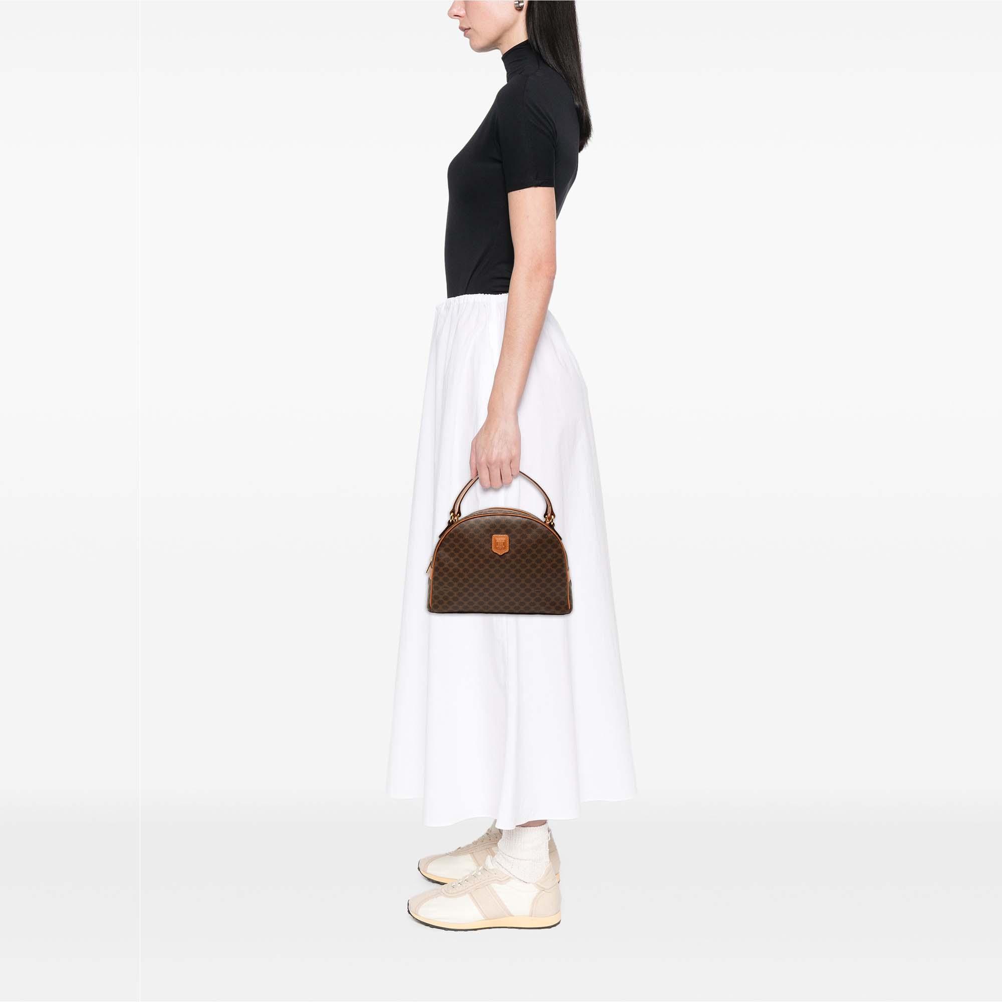 Celine Brown Macadam Coated Canvas Dome Bag | One Size | Hardly Ever ...