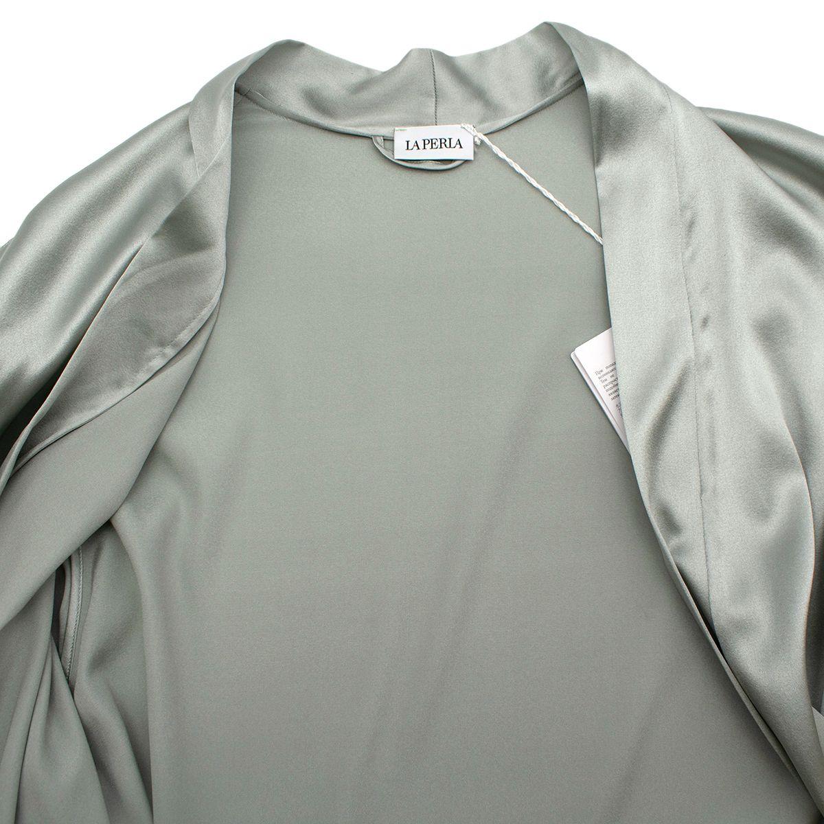 La Perla Sage Green SilkSatin Short Slip & Robe Hardly Ever Worn It