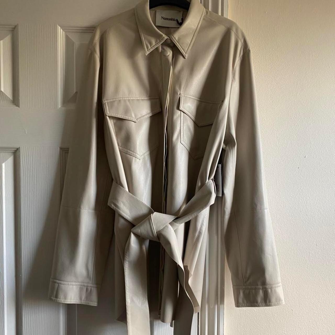 Nanushka Cream vegan-leather Artha jacket | Hardly Ever Worn It