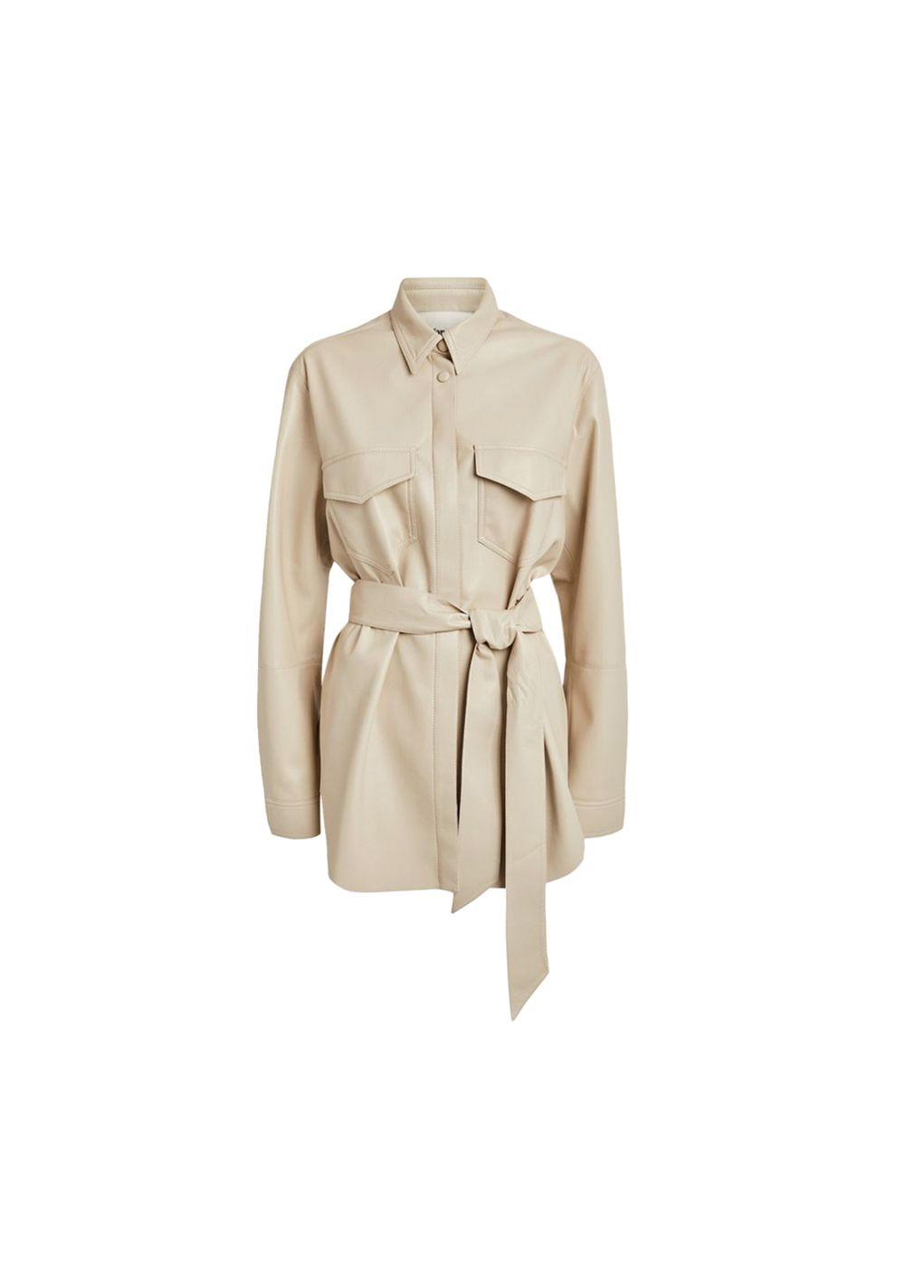 Nanushka Cream vegan-leather Artha jacket | Hardly Ever Worn It