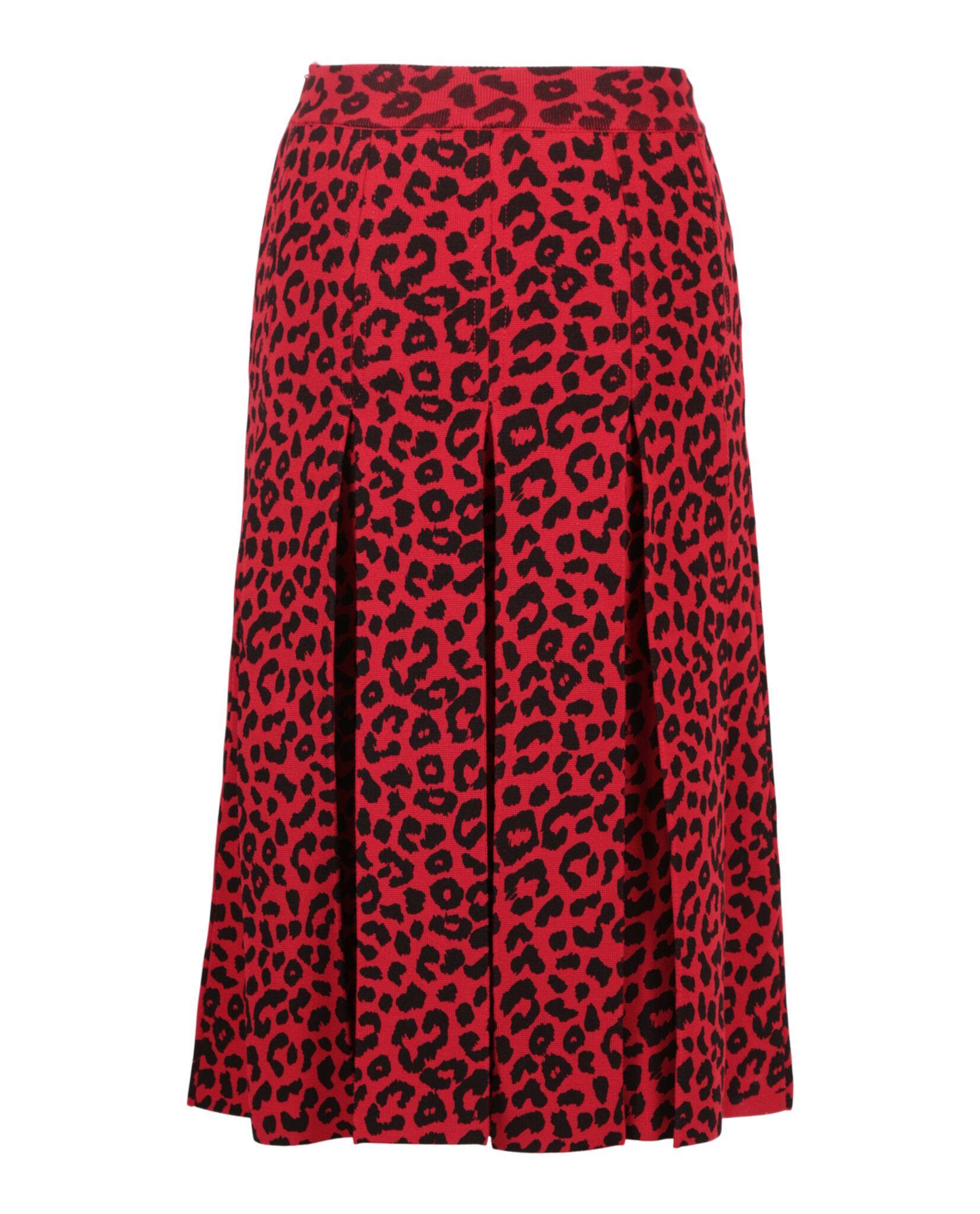 Gucci Leopard Print Silk Skirt Hewi