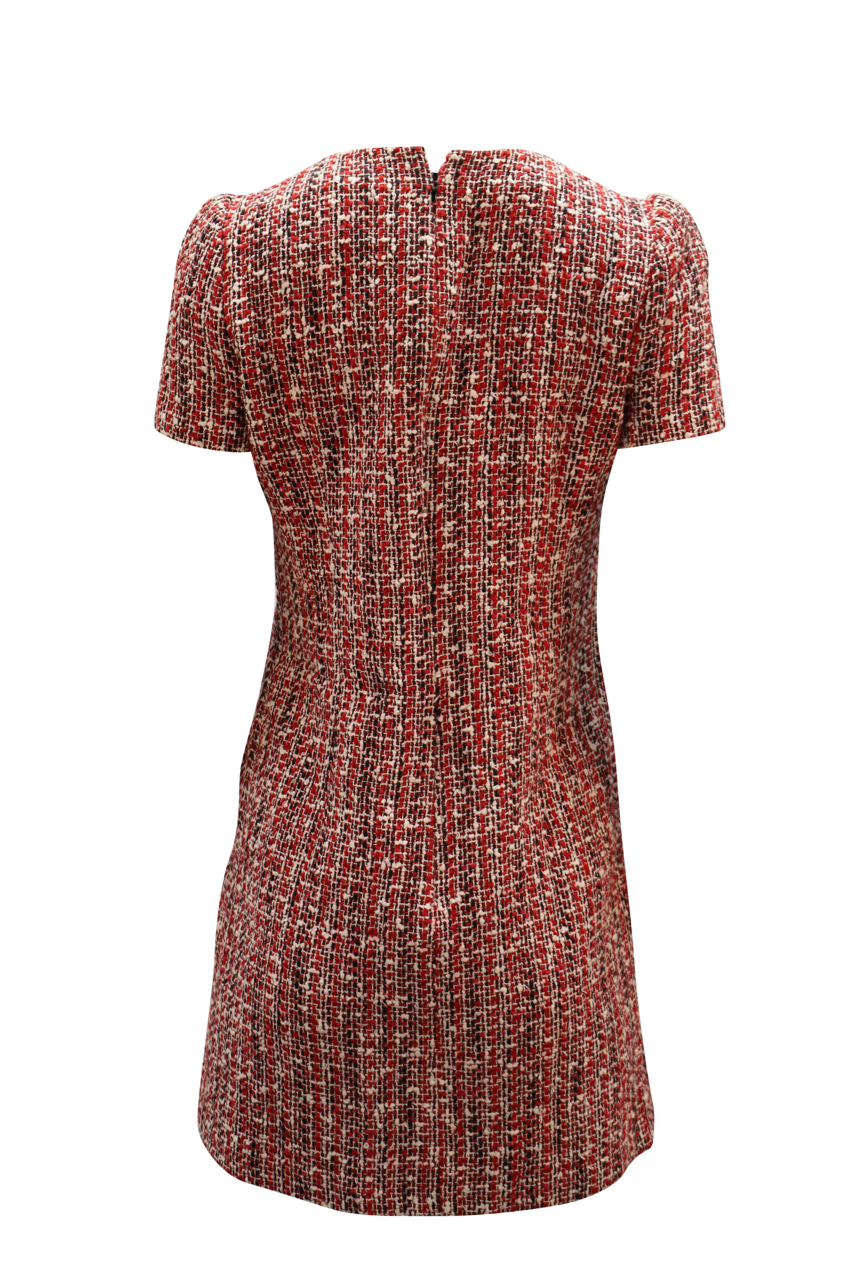 Alexander McQueen Red cotton tweed shift dress Hardly Ever Worn It