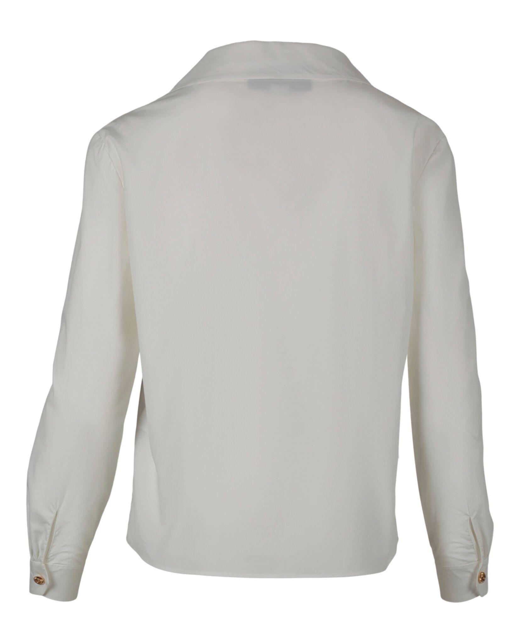 Gucci White cotton goldtone button blouse Hewi
