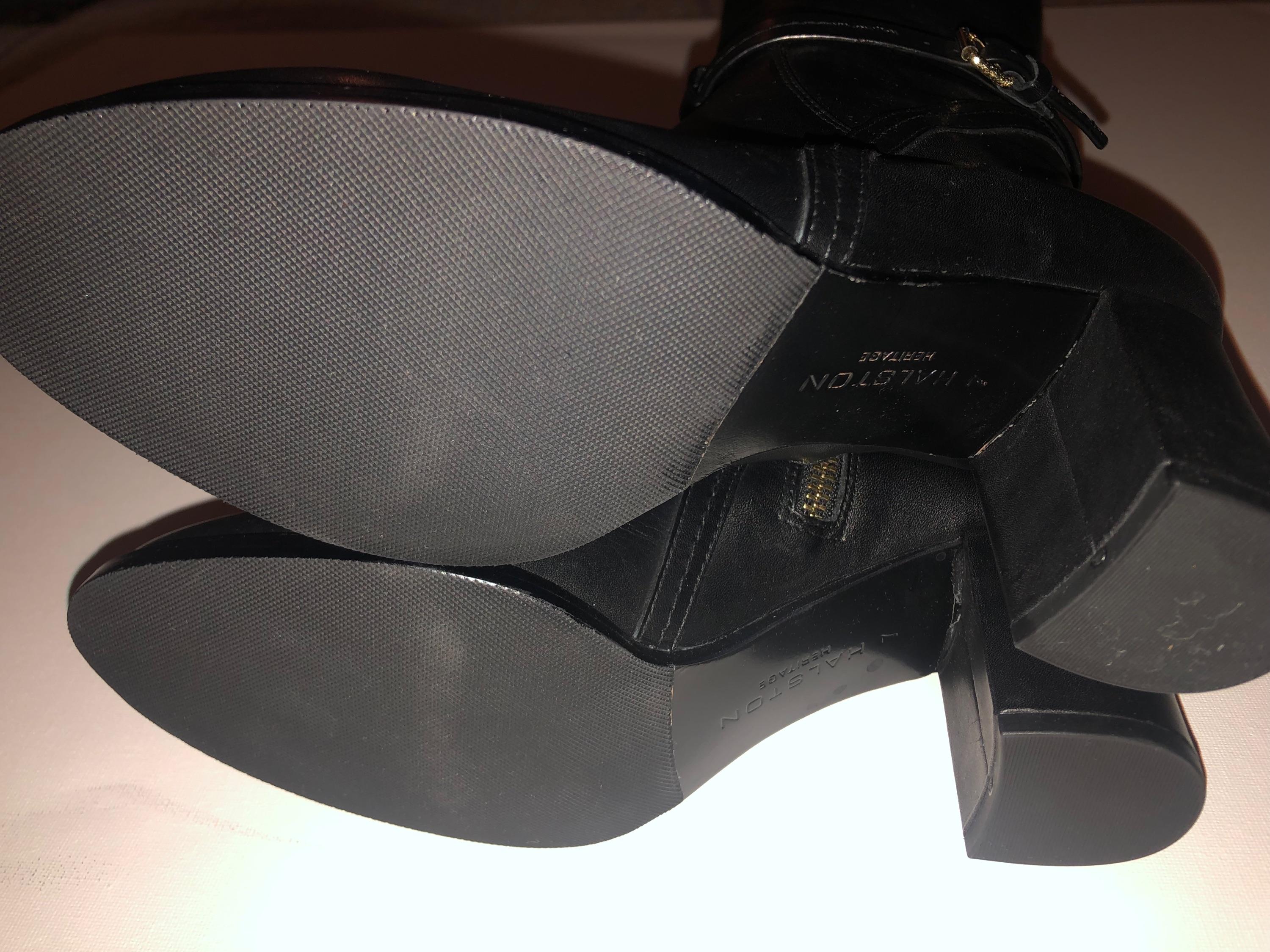 Halston Black Leather Riding Boots Hardly Ever Worn It