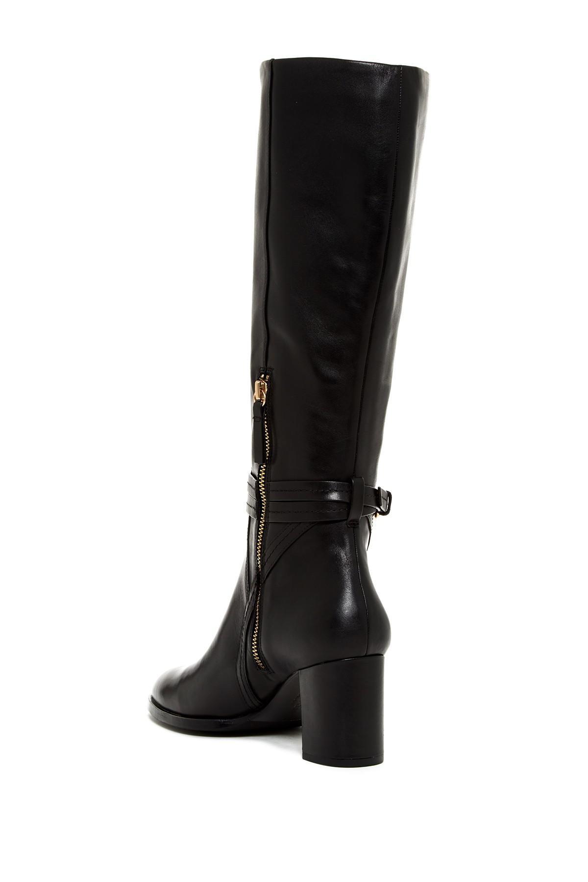Halston Black Leather Riding Boots Hardly Ever Worn It