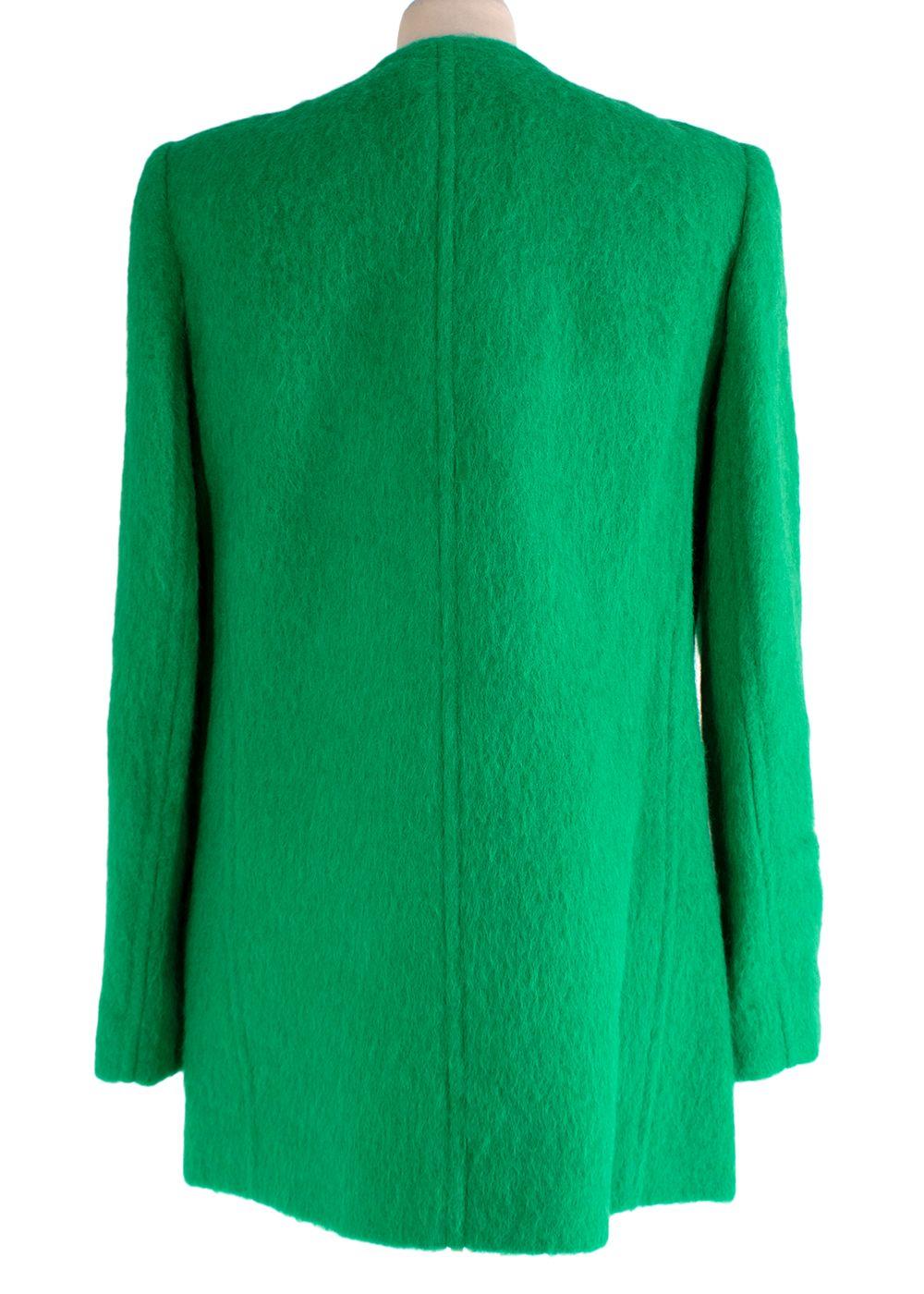 Oscar de la Renta electric green mohair & wool coat Hardly Ever Worn It