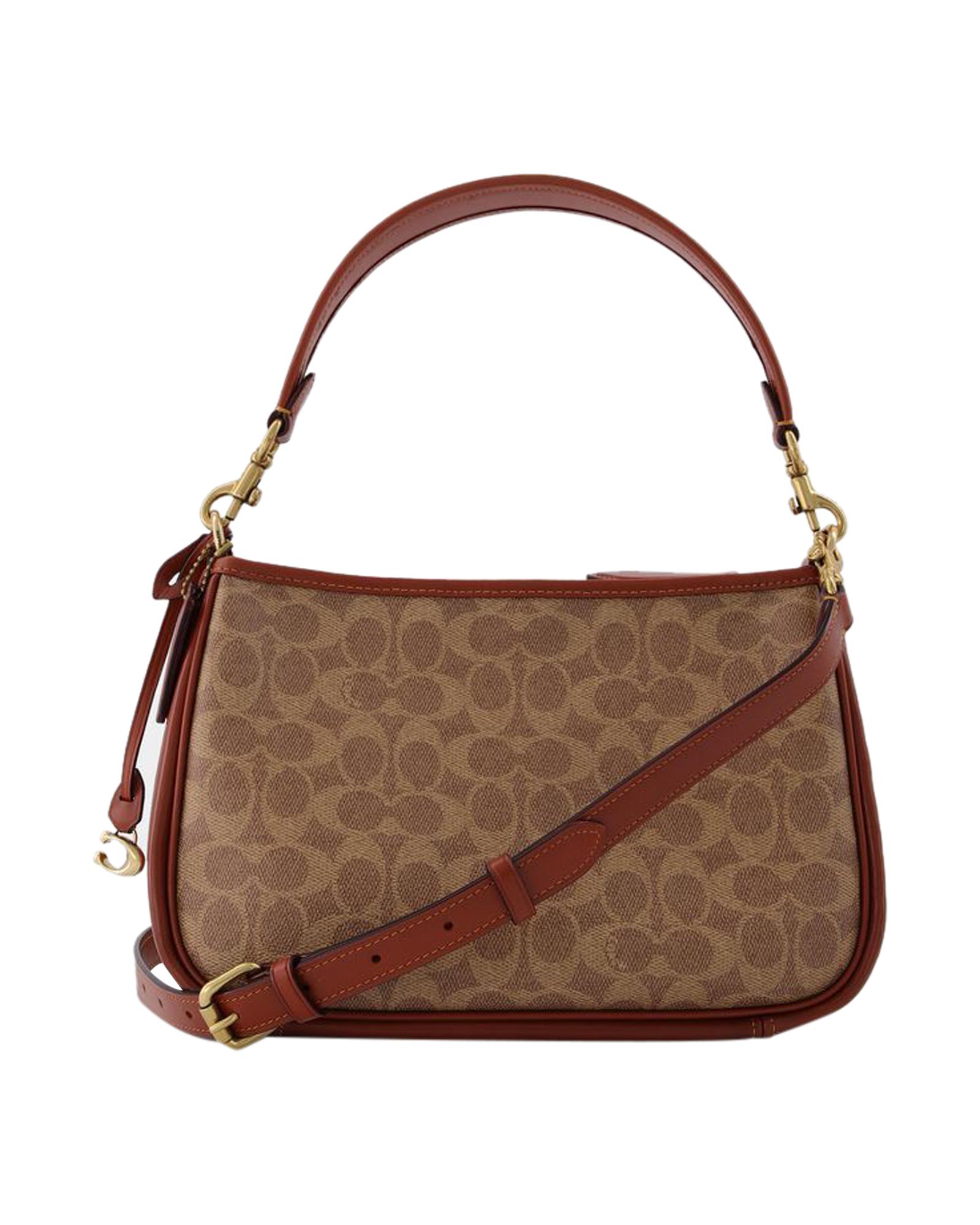 Coach brown leather & signature canvas Cary Crossbody bag Hardly Ever