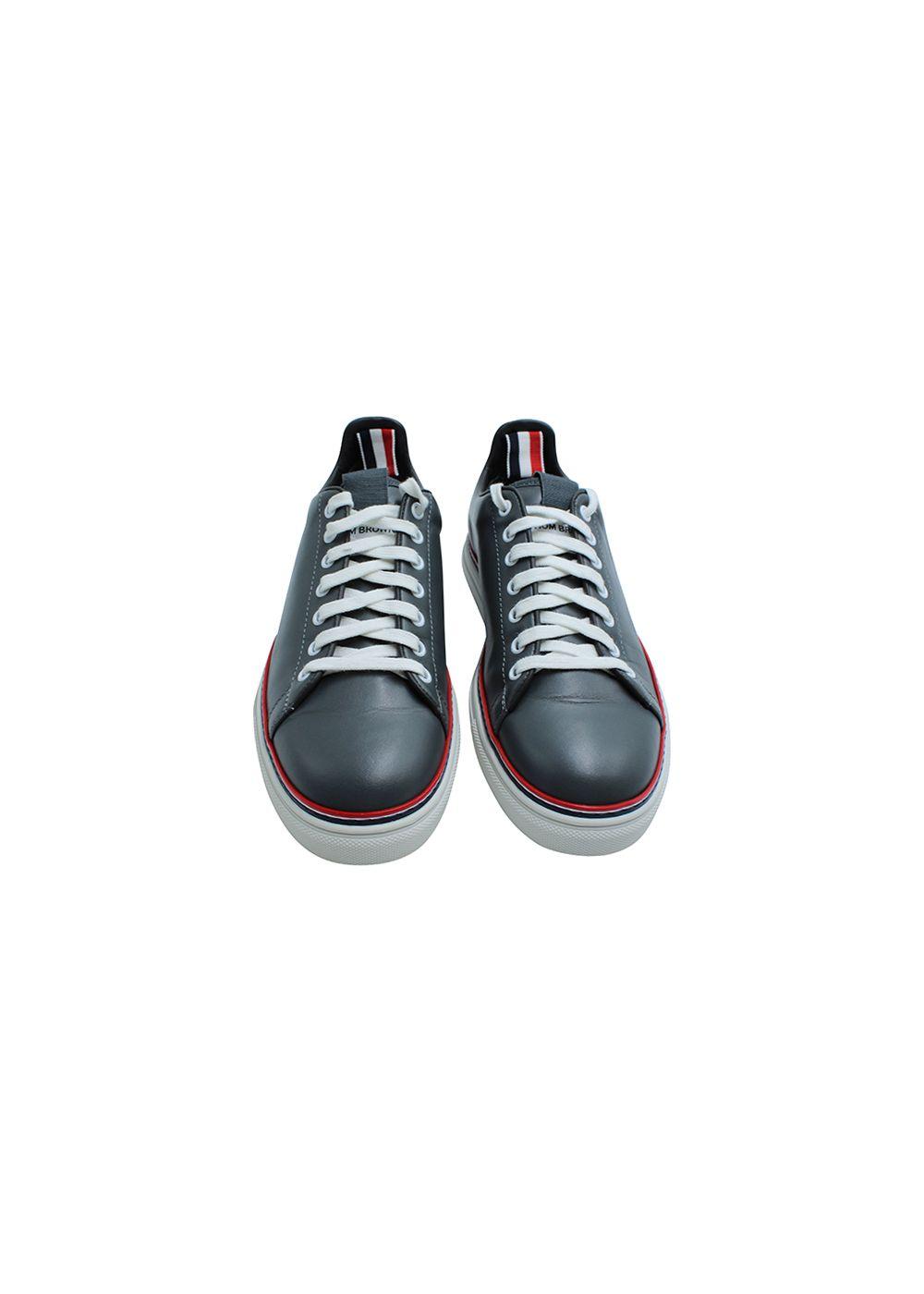 mens grey leather trainers